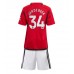 Billige Manchester United Donny van de Beek #34 Børnetøj Hjemmebanetrøje til baby 2023-24 Kortærmet (+ korte bukser)